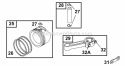 Piston Group Diagram and Parts List for 288707-0110-01  Briggs and Stratton Engine